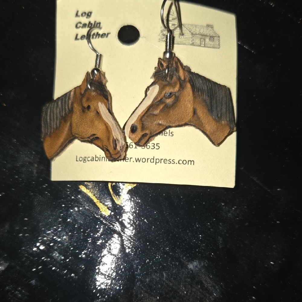 Horse Earrings - Brown